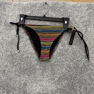 Retro 70s Bikini Bottom 10 Swim Knit Boho Beach Chic Vacation Sparkly Festival